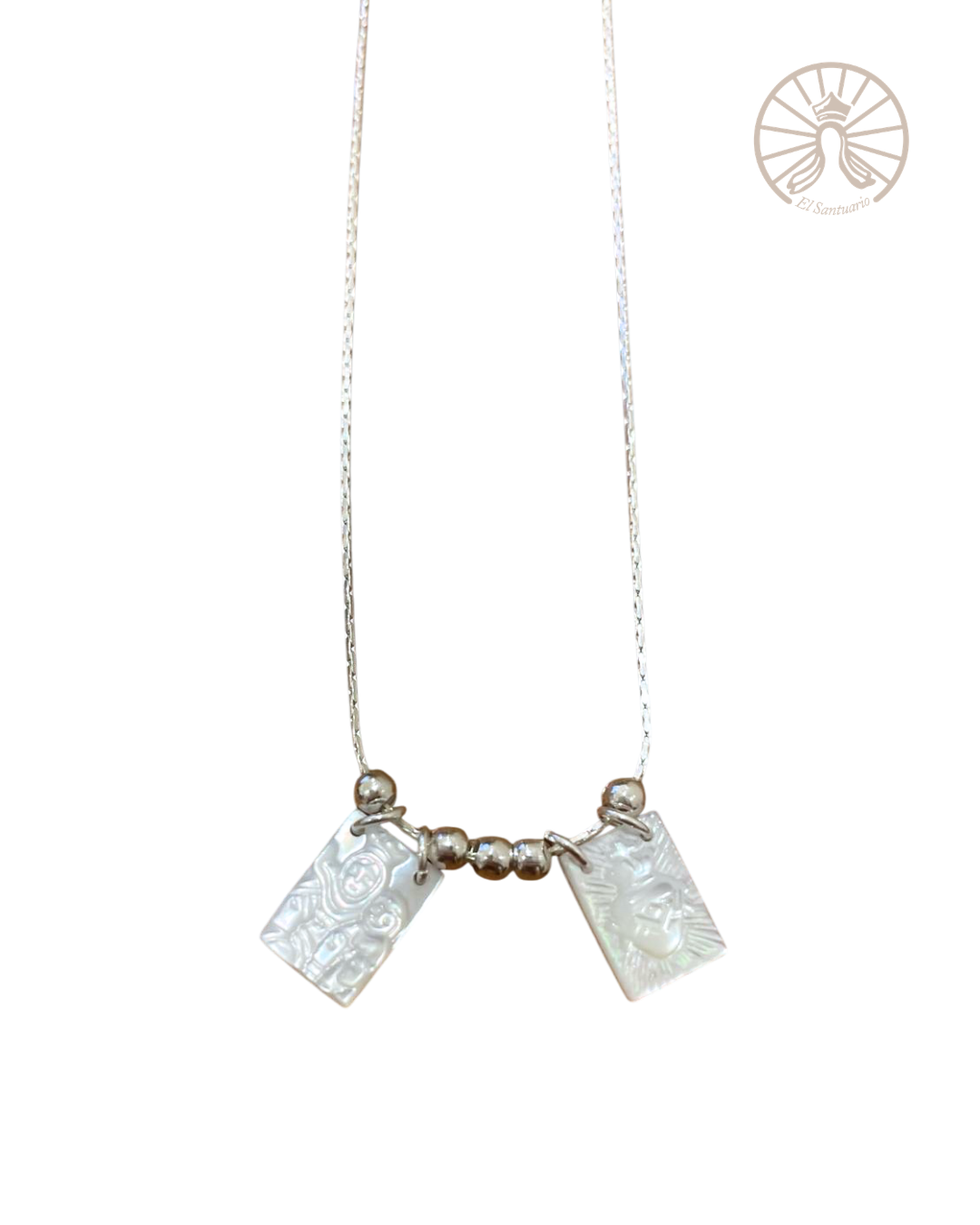 Collar escapulario Sagrado Corazón de Jesús y Virgen del Carmen