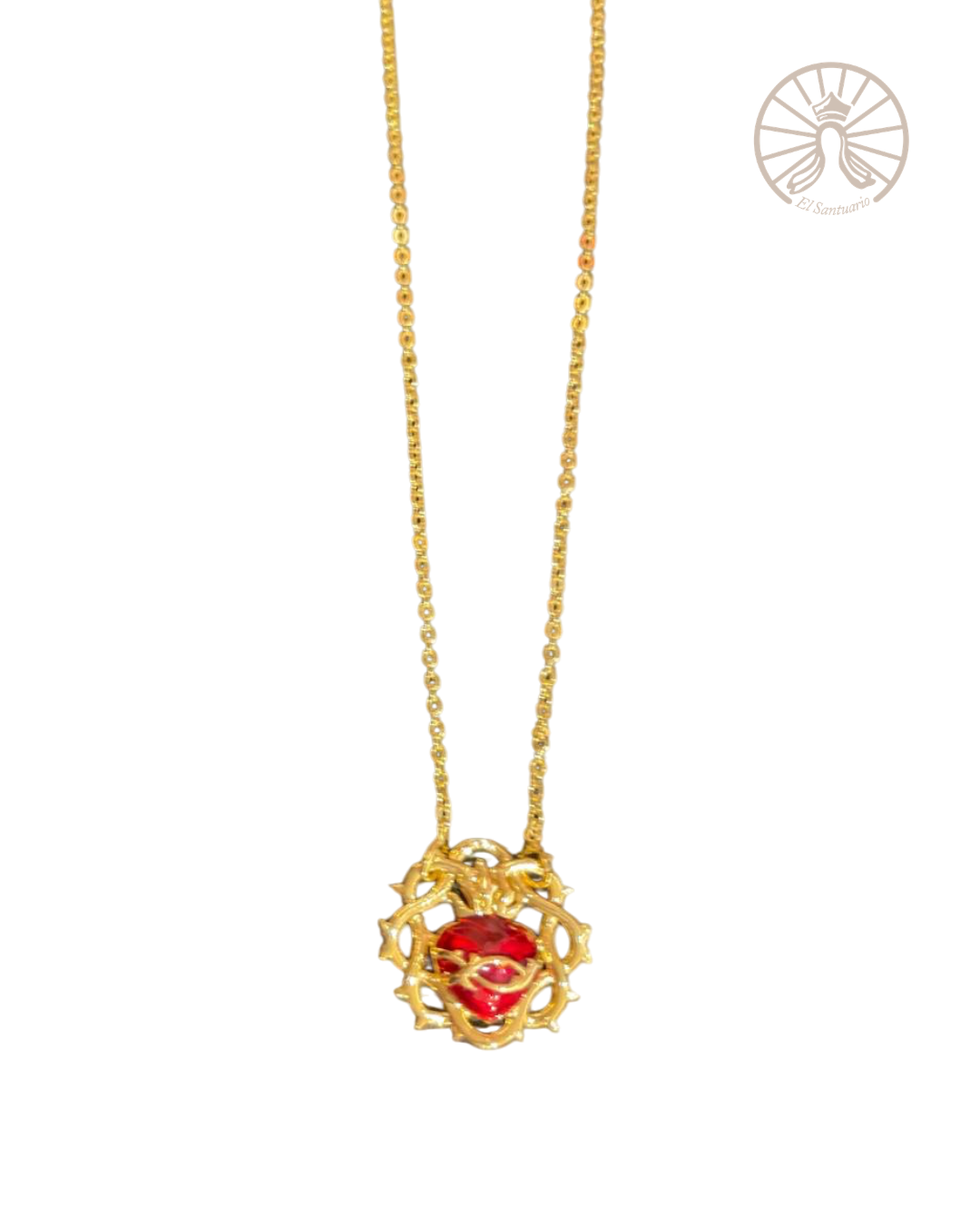 Collar Sagrado Corazón de Jesús doble corona de espinas