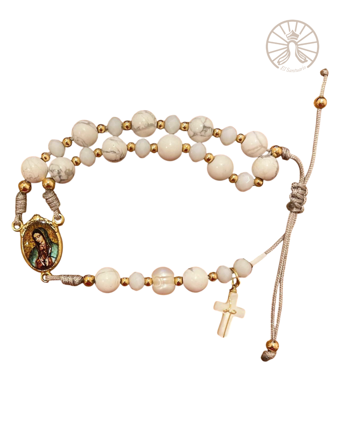 Pulsera decenario Virgen de Guadalupe y San Juan Pablo II