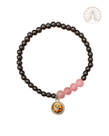 Pulsera Virgen Desatanudos [negro y rosa]