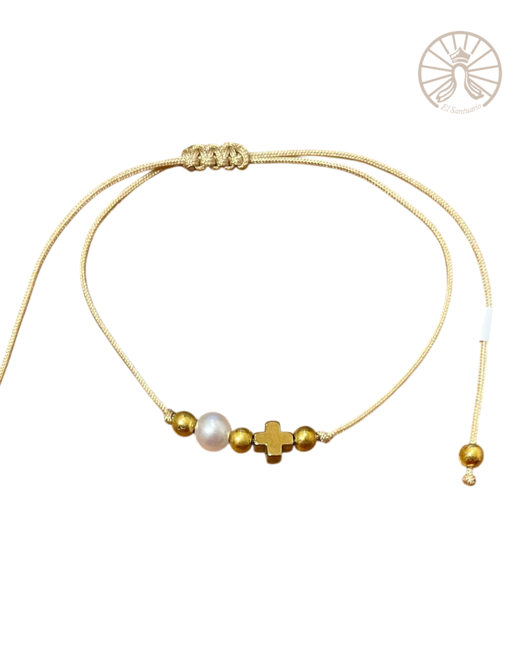 Pulsera Cruz y perla