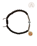 Pulsera Virgen Desatanudos con Cruz mini
