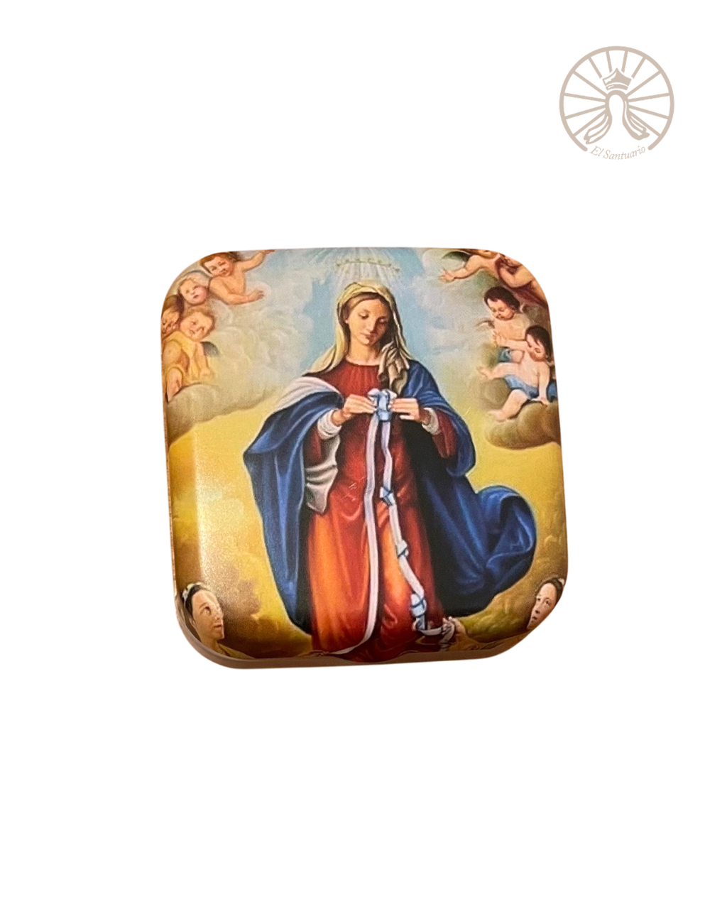 Rosario con porta rosario Virgen Desatanudos