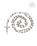 Rosario con Medalla de San Benito (plateado y transparente)