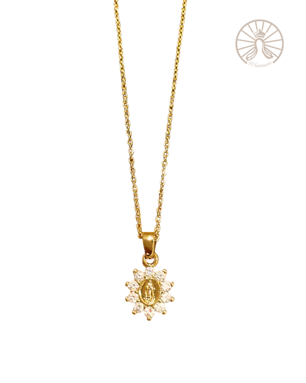 Collar Virgen de Guadalupe con circonias