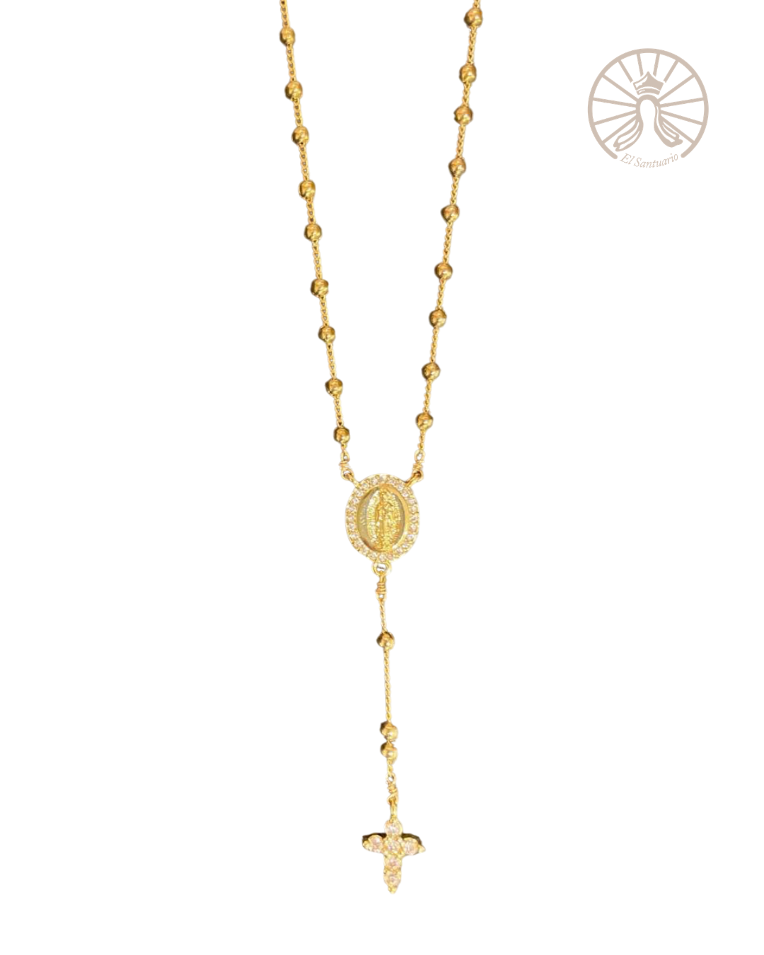 Rosario collar baño de oro